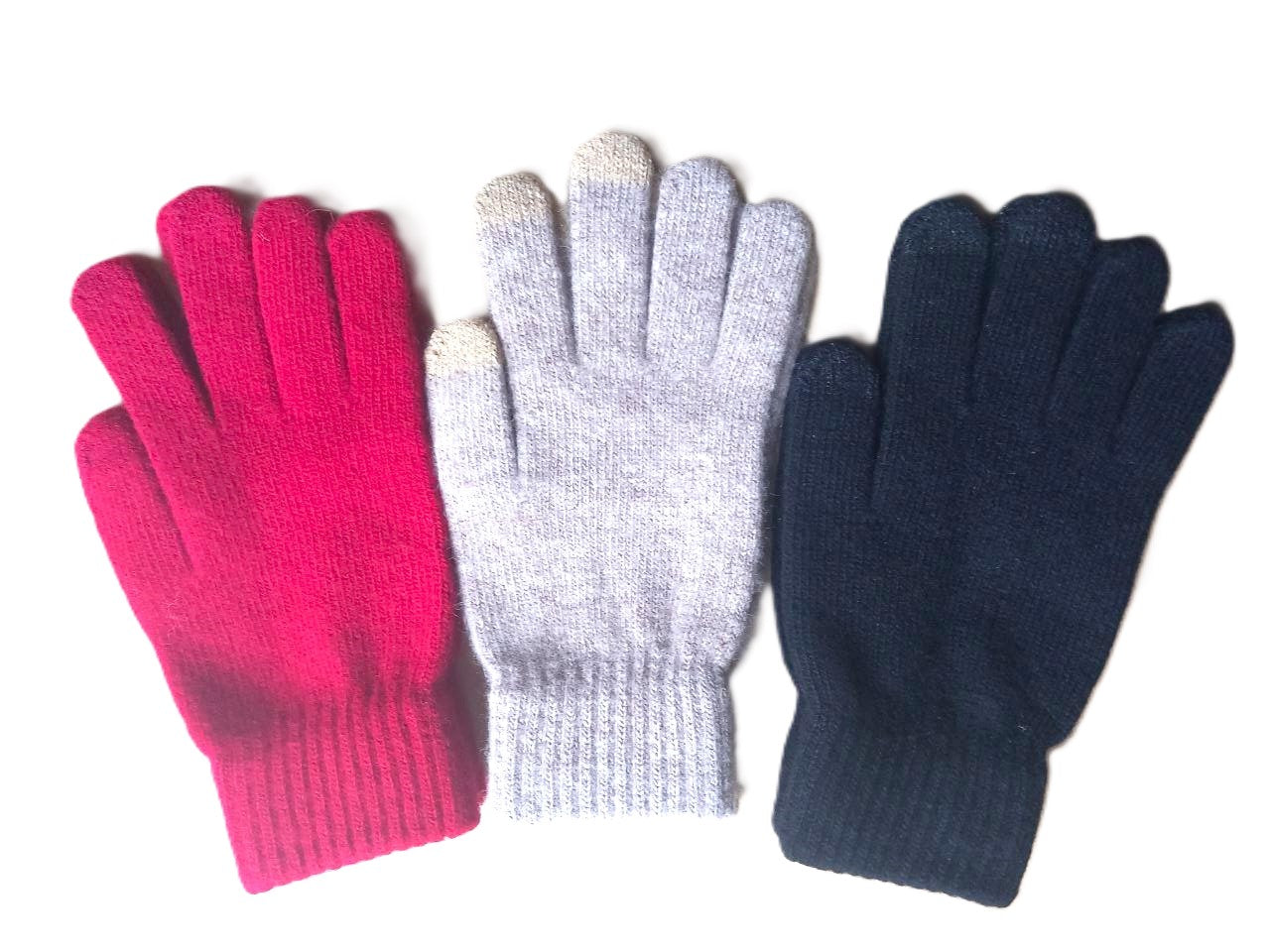 Wool gloves soft and warm, Black Beige Red, woolen winter gloves